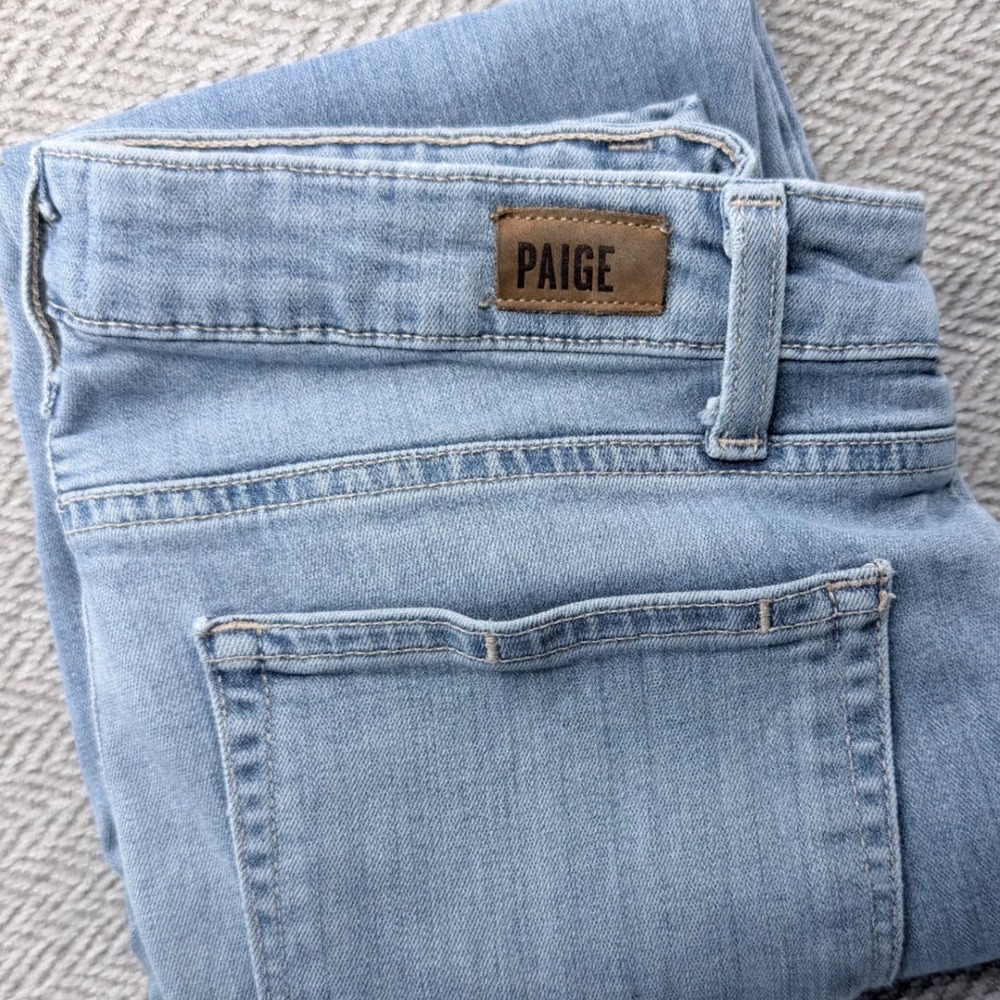 Paige Verdugo Ankle Skinny Jeans Light Wash Blue Denim Size 27
